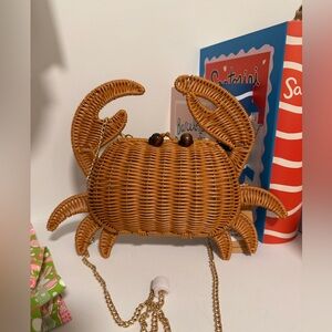 Tommy Bahama Natural Wicker Crab Bag clutch crossbody NWT